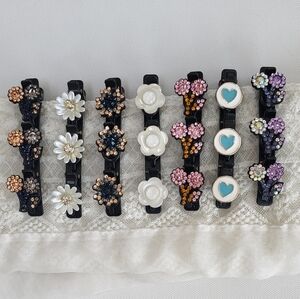 Rhinestone Hair Barrette Set of 7